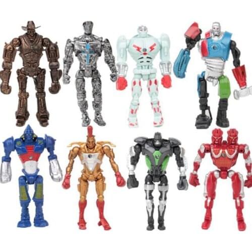 8Pcs/Set Real Steel Action Figure Toys Atom Movie Zeus Twin Cities Midas Robots PVC Anime Non-JAKKS Robot Collectiable Model Toy