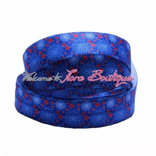 FLRA FOE New patriotic printing fold over elastic, heat transfer print elastic bands