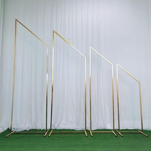 HVAYI Wedding Props Wrought Iron Screen Arch Background Decoration Bevel Square Wedding Wedding Bronzing Geometric Shelf