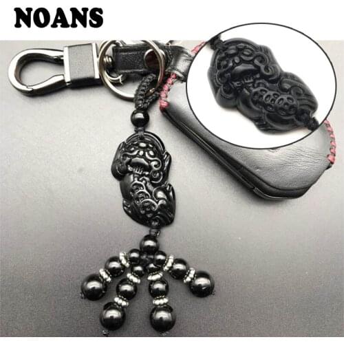 NOANS Car Natural Jade Key Rings Car-styling Accessories For Kia rio ceed sportage 2017 Mercedes Benz W203 W204 Mazda 3 6 CX-5