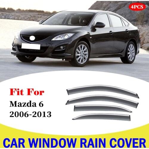 For Mazda 6 2006-2013 Window Visor Car Rain Shield Awning Trim Cover Side Window Deflector Door Rain Sun Shield Side Accessories
