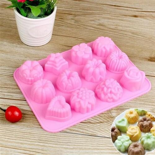 Kitchen Tools 1pcs Cake Baking Mould Flower Shaped Silicone Mould DIY Handmade Candle Soap Moulds Mold Cake Baking Soap Molds