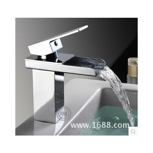 Kitchen faucet+ Tube, basin hot and cold water mouth waterfall faucet square single hole single wash basin