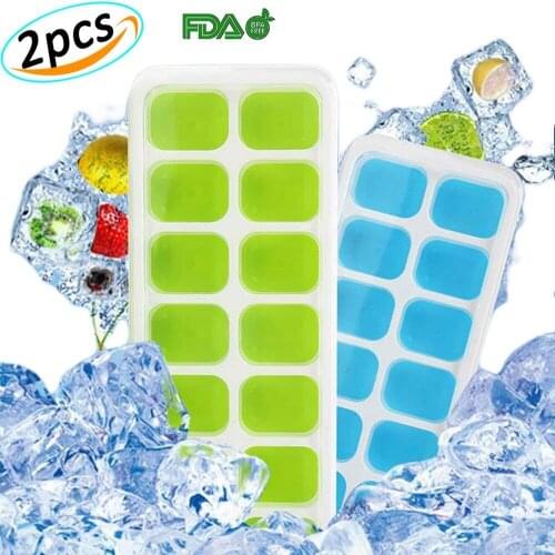 Ice Cube Tray 14 Ice Molds Easy Release Silicon Non-stick Ice Mold Tray Dishwasher Safe,Best for Water,Cocktail and Other Drink