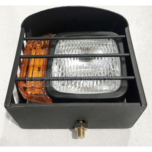 Small loader rubber wheel excavator accessories front headlight lampshade protective cover iron