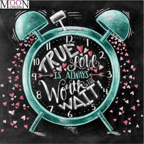MOONCRESIN 5D DIY Diamond Embroidery Alarm Clock Diamond Painting Cross Stitch Full Square Rhinestone Mosaic Home Decor Drawings