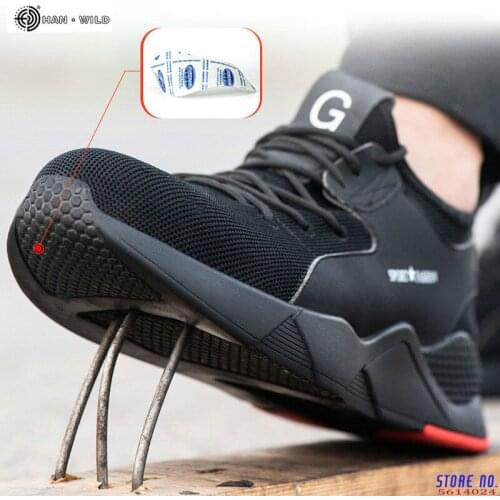 Male Steel Toe Work Safety Shoes Men Boots Breathable Outdoor Casual Sneaker Anti-smashing Piercing Work Safety Boot Mens