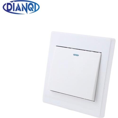 1PC Single Control panel wall switch 1gang1way 1Button White switches 250VAC 10A Home Use