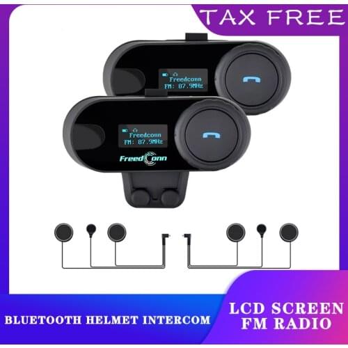 Motorcycle Helmet Intercom TCOM-SC Motocycle LCD Screen FM Radio Bluetooth Interphone Headset T-COM SC hand soft mic