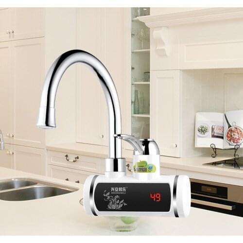 360 Rotation Water Heater Tap Bathroom Kitchen Faucet Temperature Display Digital Tankless Instant Hot/Cold Water Heater Faucet