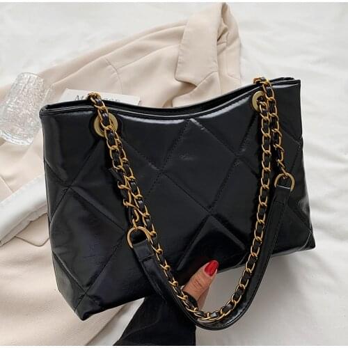 Casual Women Chain Pu Leather Handbags Fashion Ladies Shoulder Travel Bag Designer Large Capacity Tote Crossbody Bags for Women