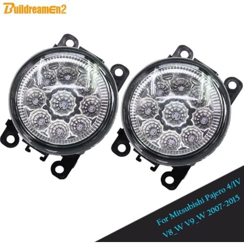 Buildreamen2 For Mitsubishi Pajero 4/IV V8_W V9_W 2007-2015 2 x Car LED Fog Light Daytime Running Light White Blue Yellow H8 H11
