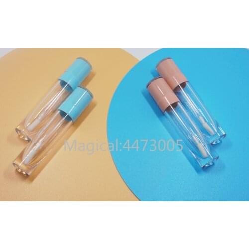 10/20/30/50/100PCS 8ml Empty Lip Gloss Tube Plastic Lipgloss Bottle Container White Blue Cap Cylinder Small Lipgloss Wholesale