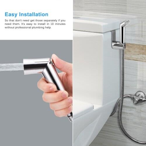 Handheld Toilet Bidet Sprayer Set Stainless Steel Hand Bidet Faucet For Bathroom Hand Sprayer Shower Head Self Cleaning Wash