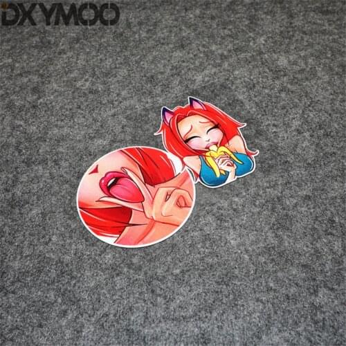 Car Styling Decal Cartoon Hot Lady Bananda Cute Girl Auto Oil Tank Motorcycle Bike Helmet Sticker Reflective