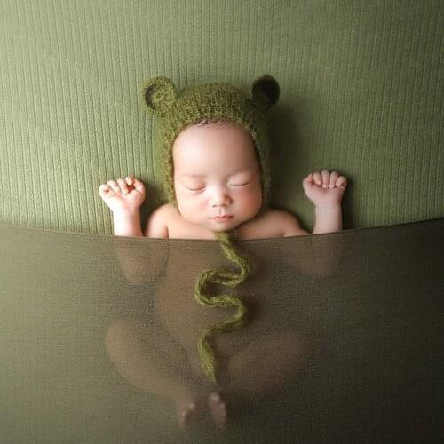 Vintage Stretch Knit Wrap Newborn Photography Props Baby Posing Ruffer Wrap Photo Props Jersey Knit Blanket Layer