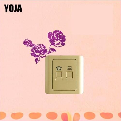 YOJA Purple Pink Star Shinning Flower Cute Design Switch Sticker PVC Cartoon Room Decor Wall Decal 15SS0258
