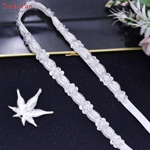YouLaPan S382 Beaded Bridal Belt Dainty Belt for Dresses Women Bridal Wedding Belt Rhinestones Decorate Wedding Accessories