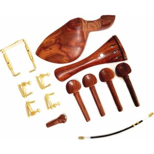1set New Rosewood 4/4 violin accessories chinrest endpin tuner tail gut