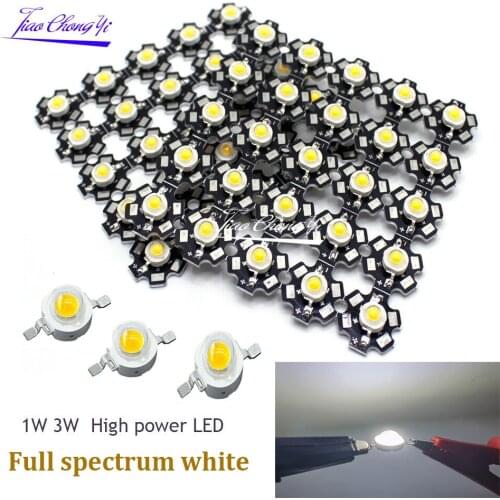 10PCS/lot 1W 3W Full spectrum white 3.2-3.6v 350mA,700mA LED Grow Light Diodes For DIY Plant Grow LED , 20mm PCB star