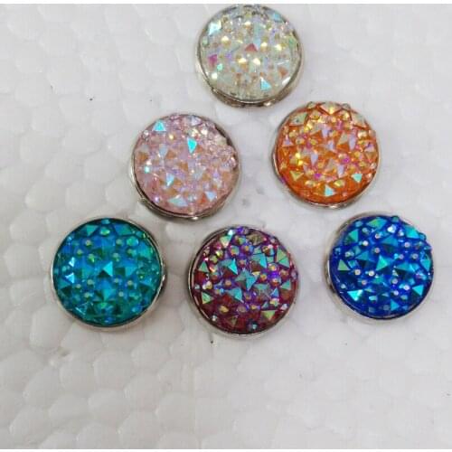 12prs/lot 12mm Rhodium color White/pink/orange/blue/red Druzy Earring,Faux Druzy Stud Earrings For Boho Jewelry