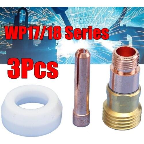 3Pcs TIG Welding Machine Accessories Torch Gas Cups Lens For WP-17/18 2.4MM 3/32" Welding Torches Parts