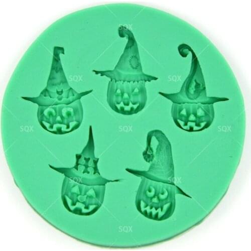 5 Halloween Pumpkin Fondant Cake Baking Molds,Moule Silicone,Cake Decorating Tools Pastry Tools SQ1588
