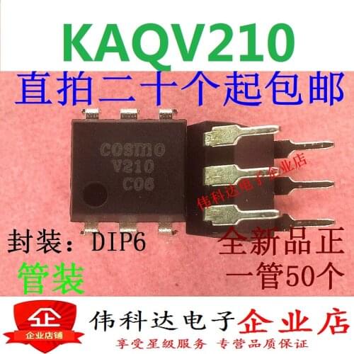 5pcs/lot V210 Optocoupler Solid-State Relay KAQV210 Line DIP6 Brand New & Original