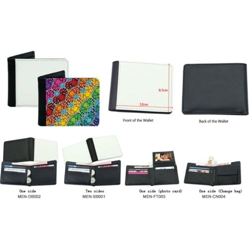 PU Wallet case For Mens Sublimation Flip leather wallet heat press can print your design retail 1pcs