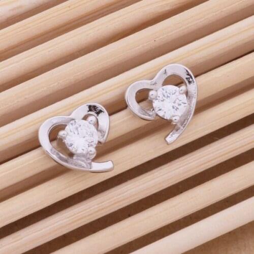 AE458 Hot sterling earrings , fashion jewelry , simple heart /clxaldea avzajnga silver color