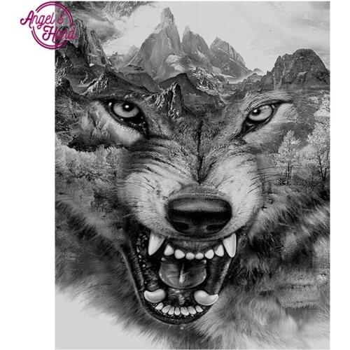 Diy 5D Resin Diamond Painting Cross Stitch Full Diamond Embroidery wolf Pattern Rhinestone Pasted Needlework diamond Mosaic