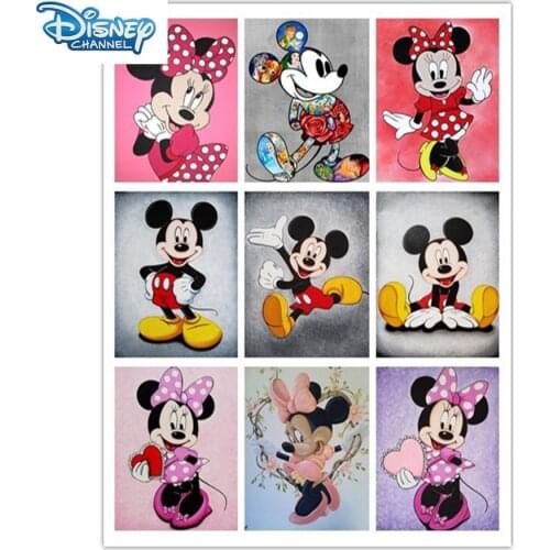 Disney Diy Diamond Embroidery Full Square&round Drill 5d Cartoon Mickey Diamond Painting Cross Stitch Rhinestone Mosaic