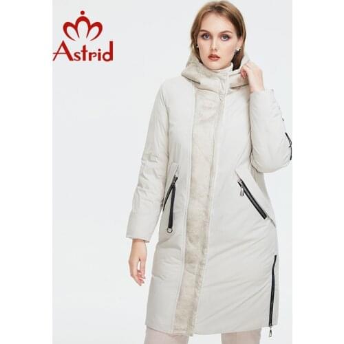 Astrid 2021 Winter Womens Parkas Plus size Fashion Thick Cotton warm Long Jackets Female Coats with Hooded leather Outerwear