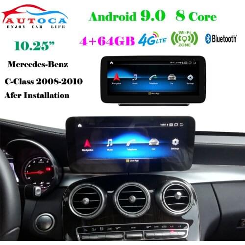 10.25" Car Android Multimedia Navi Display For Mercedes Benz C Class W205 2015-2018 Command System Upgrade Screen Head Up Monito