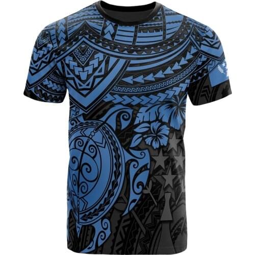 Kosrae 3D Printed t shirts for men Tribal Culture Polynesian Tattoos Turtle Man/Woman Harajuku Streetwear Tshirts Short sleeve