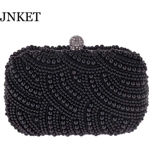 JNKET New Women Pearl Evening Bags Party Clutch Bags Handbag Female Banquet Bag