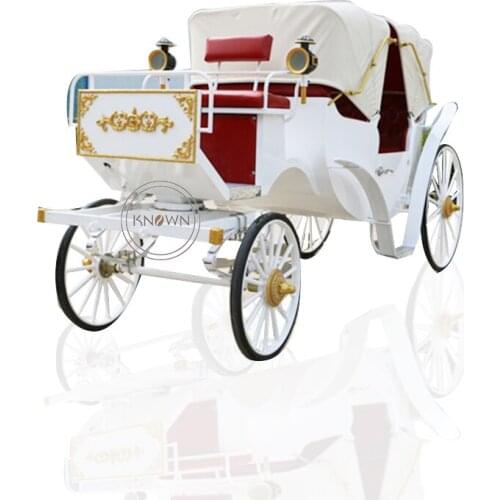 Princess Cinderella Pumpkin Horse Cart Car Luxury Horse Saddle Royal Golden Carriage Wedding Style Carriages For Sale