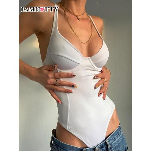 Solid Color Tight Milkmaid Casual Bodysuit Women Basic Cotton Sleeveless Fitness Corset Bodys Top Tee Elegant Overalls Iamhohtty