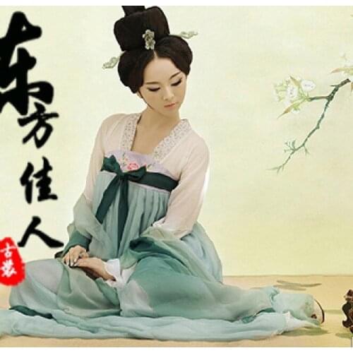 Qi Luo Xiang Tang Suit High Waist Ruqun Tang Costume Palace Maid Photography or TV Play Costume for Women