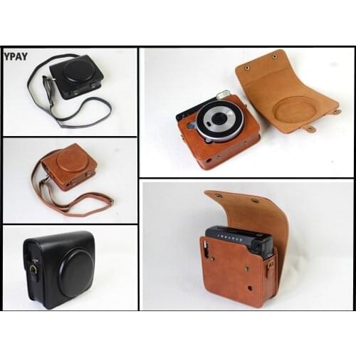 For FUJIFILM Instax SQUARE SQ6 Camera Bag Case PU Leather Vintage Shoulder Strap Pouch Protection Carry Cover