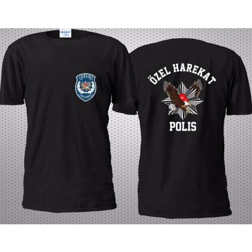 2018 Fashion Short Sleeve Black T Shirt Youth Round Collar Customized T-Shirts New Turkey Polis Ozel Harekat Special Force Anti