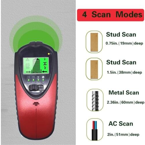 KKmoon Stud Finder Wall Scanner 4 in 1 Multifunctional Digital Detector Portable Wall Detector Center Finding with LCD Screen
