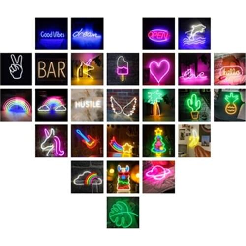 ALL Style Custom Neon Sign Led Neon Light Business Store Sign USB Cool Light Wall Art for Bedroom Decorations Home Party Holiday