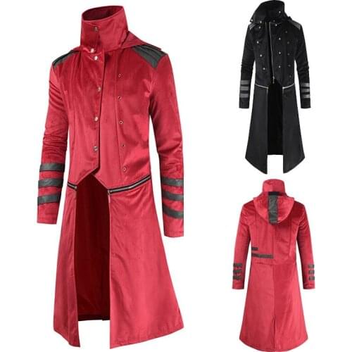 Winter New Irregular Fashion Windbreaker Long Mens Winter Coat Trendy Slim Wild Gentleman Windbreaker