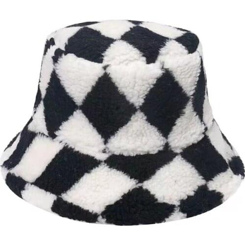 New Faux Fur Winter Bucket Hat For Women Girl Fashion Solid Thickened Soft Warm Fishing Cap Outdoor Lady Plush Fluffy Panama Cap