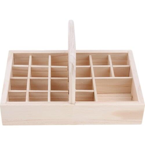 21Slots Natural Wood Essential Oil Display Stand, Cosmetic Organizer Rack Storage Box for 15ml bottle