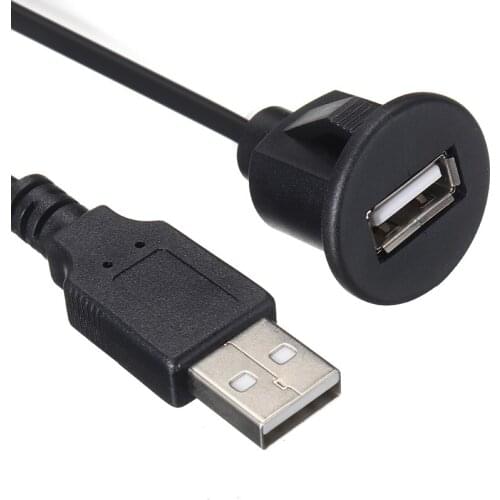 Car Dash Board Mount USB 2.0 Male To Female Socket Extension Cable Waterproof Automobile Instrument Panel Extensions Cord