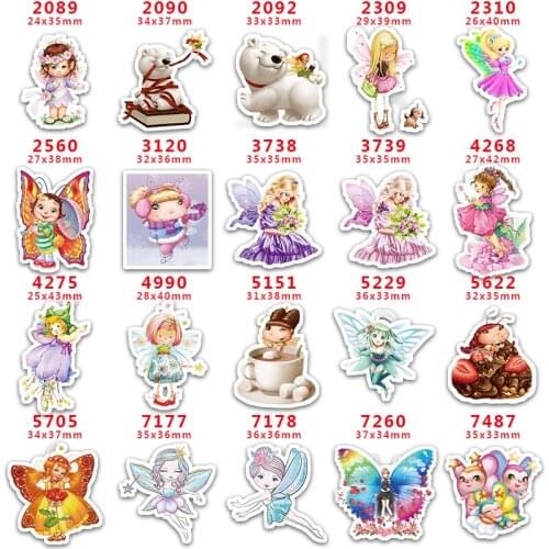 DIY Craft Supplies Sewing Accessories Cartoon Fairy Printed Planar Resins Mold 10 Pieces. PR-2089
