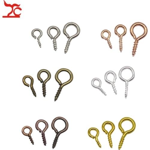 Drop Shipping 200Pcs/Lot Mini Eye Pins Small Metal Eyepins Hooks DIY Jewelry Screw Eye Pins Threaded Clasp Peg
