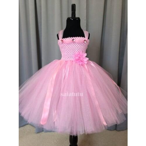 Pink fluffy Beauty Contest T-show Party Kids Clothes Children Princess Clothing Vestido tutu Costume Tutu Girls Party Dress